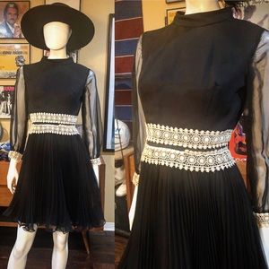 Vintage Sheer Black Dress 1960’s Mod
